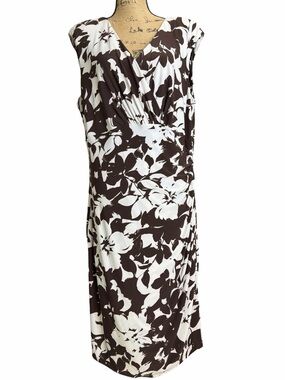 Lauren Ralph Lauren Brown and White Floral Dress EC. Size 18W